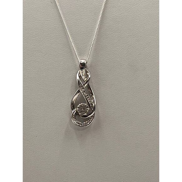 Kay‎ Jewelers Sterling Silver and Diamond Infinity Knot Pendant Necklace - Picture 8 of 10